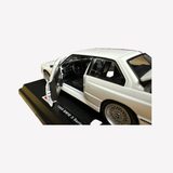 BMW E30 M3 Model 1:24 Scale White Die Cast Collectible Toy Bimmer Gift
