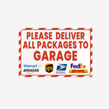 Please Deliver All Packages To Garage Metal Wall Art Decor Funny Gift