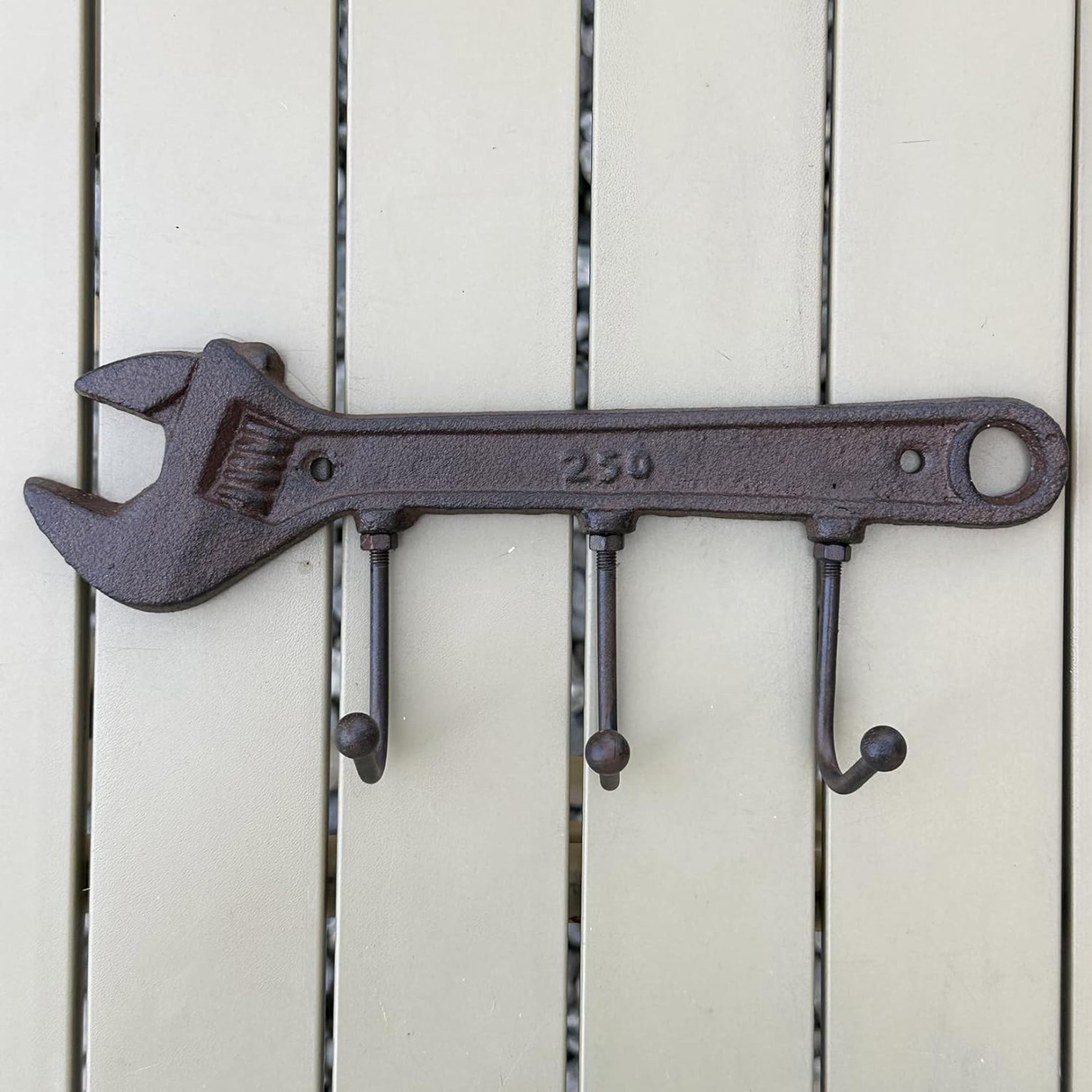 Vintage Wrench Key Holder Decorative Man Cave Retro Cast Iron Fathers Day Gift